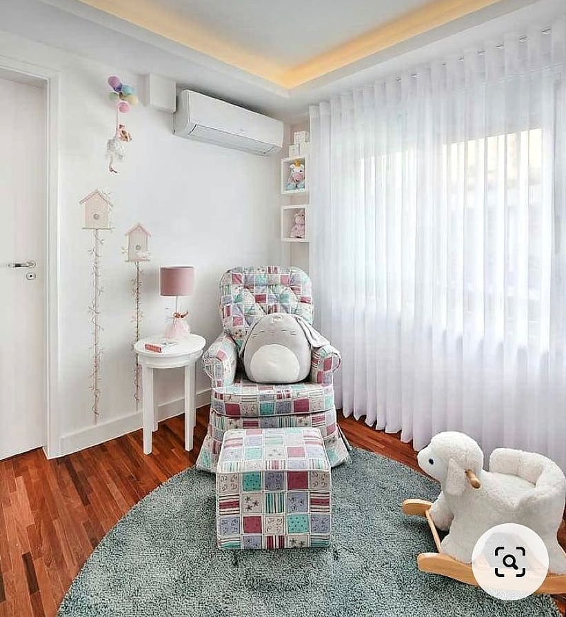 Cortina Wave em voil branco — Quarto de bebê